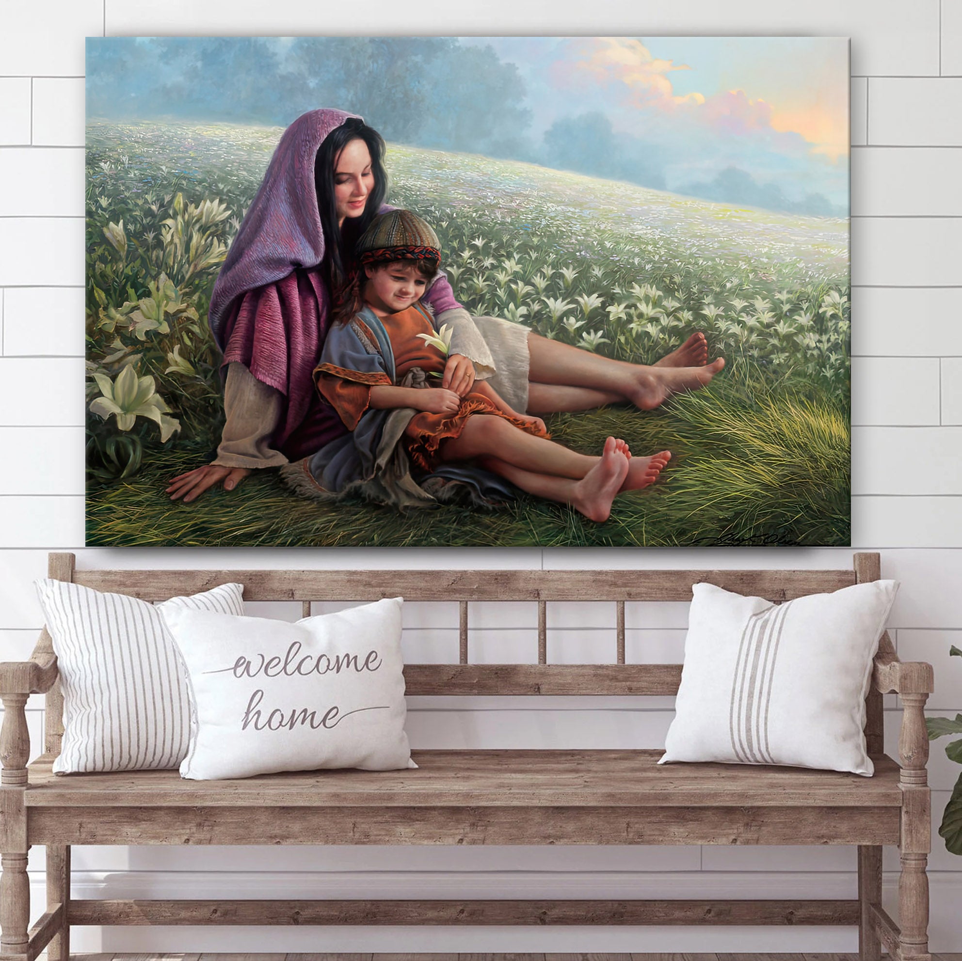 Consider The Lilies Wall Art Canvas – Jesus Christ Poster