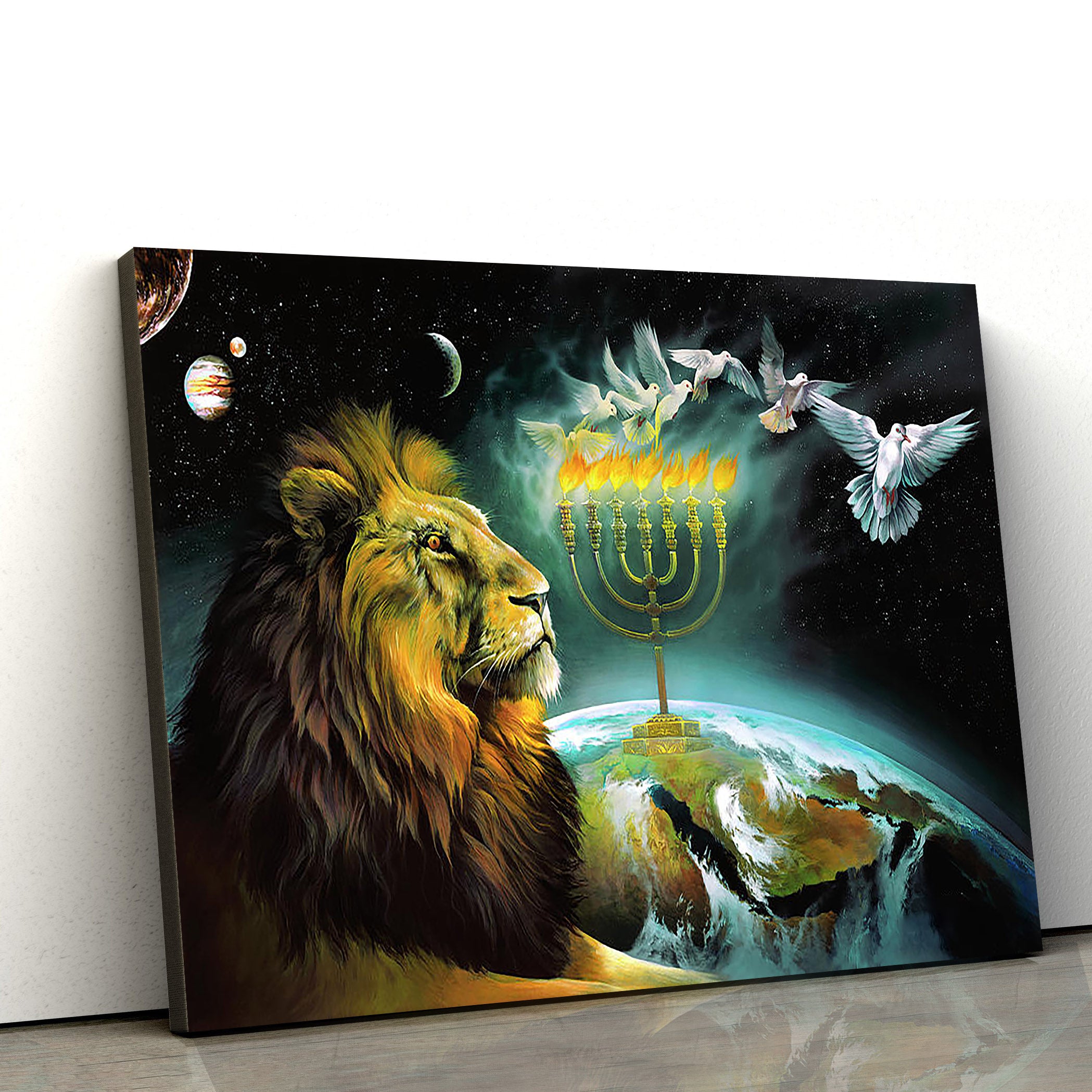 Covenant Keeper Lion Of Judah Silk Flag Canvas Pictures – Jesus Canvas Pictures – Christian Wall Art