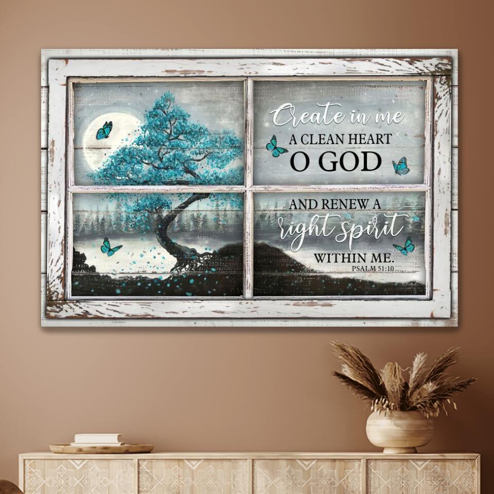 Create In Me A Clean Heart O God Canvas Wall Art – Christian Poster – Religious Wall Decor