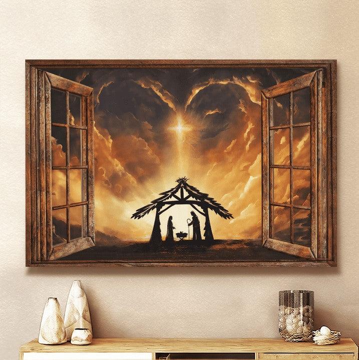 Cross Light On The Sky Jesus Canvas Wall Art – Jesus Canvas Pictures – Christian Wall Posters