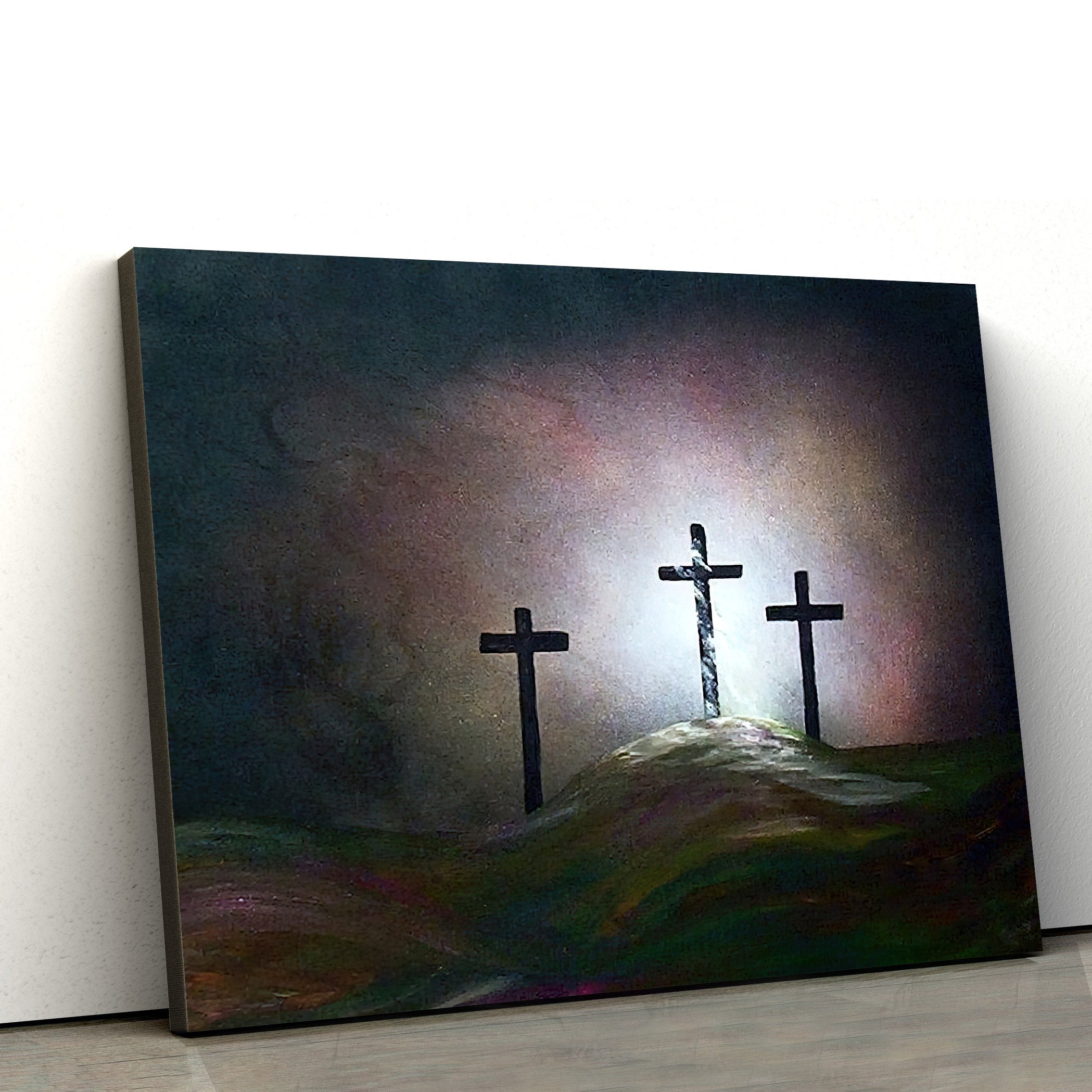 Cross Still the Light Canvas Wall Art – Christian Canvas Wall Decor – Religious Wall Art Canvas