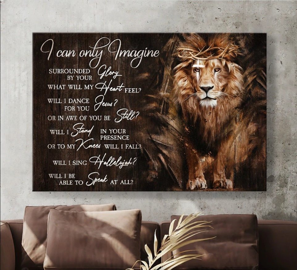 Crown Of Thorns I Can Only Imagine The Great Lion Canvas Wall Art – Christian Poster – Religious Wall Decor