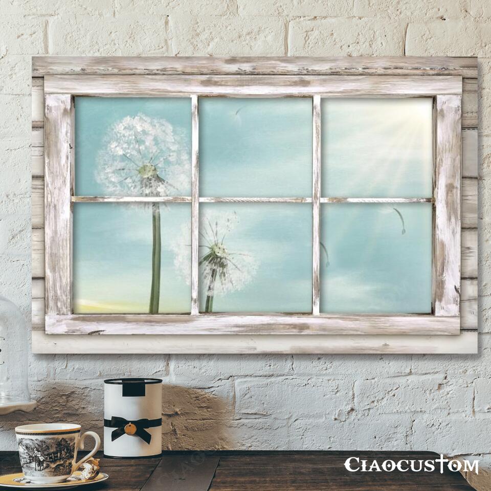 Dandelion Flowers And Windows – Faith Canvas – Bible Verse Canvas