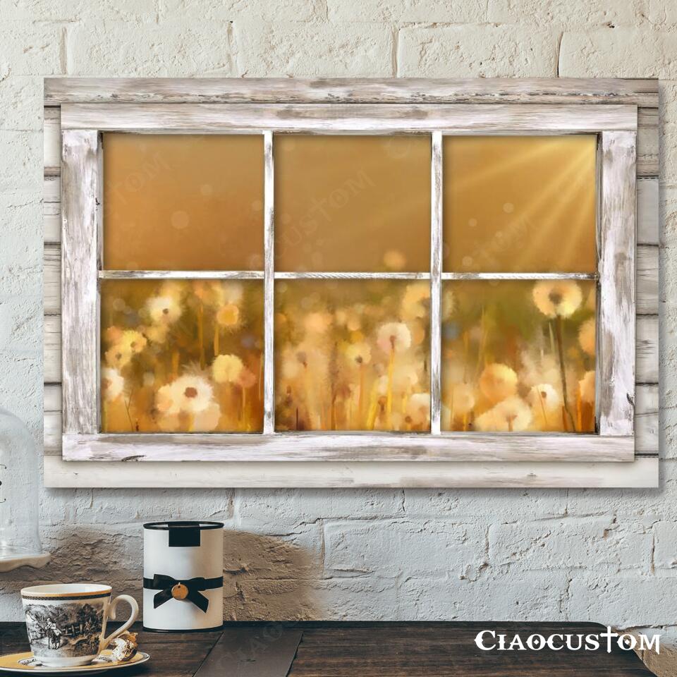 Dandelion Flowers And Windows – Jesus Poster – Jesus Canvas – Christian Canvas Wall Art – Christian Gift