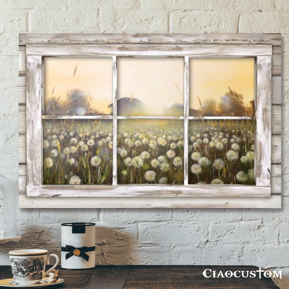 Dandelion Flowers And Windows – Jesus Poster – Jesus Canvas – Christian Canvas Wall Art – Christian Gift