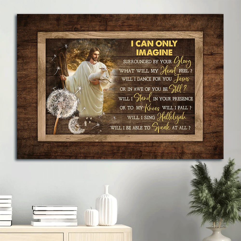 Dandelion Painting Walking With Jesus Lamb Of Jesus Sunny Day Canvas I Can Only Imagine Canvas Wall Art – Christian Wall Decor