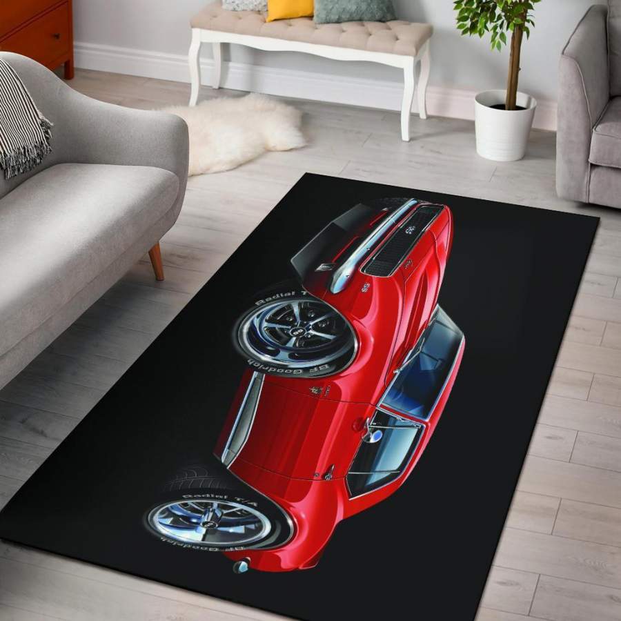 Deschea 1967 Chevrolet Ss Car Art Camaro Area Rug s