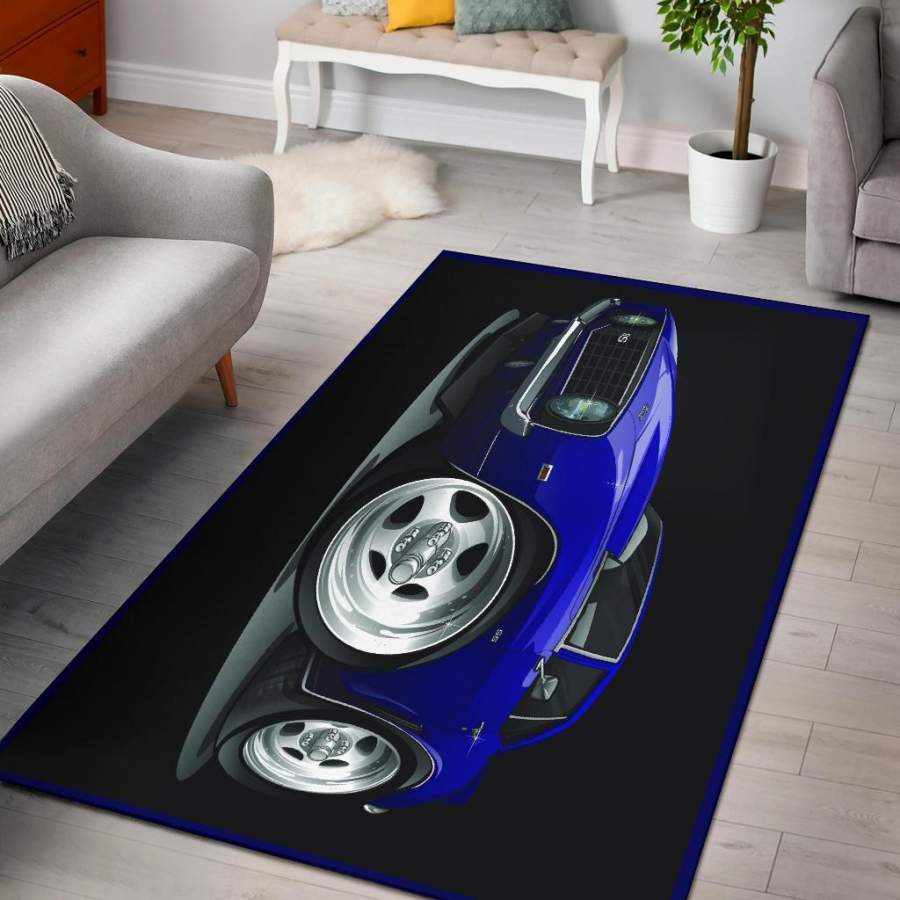 Deschea 1St Generation Chevrolet Camaro Purple Black Area Rug s