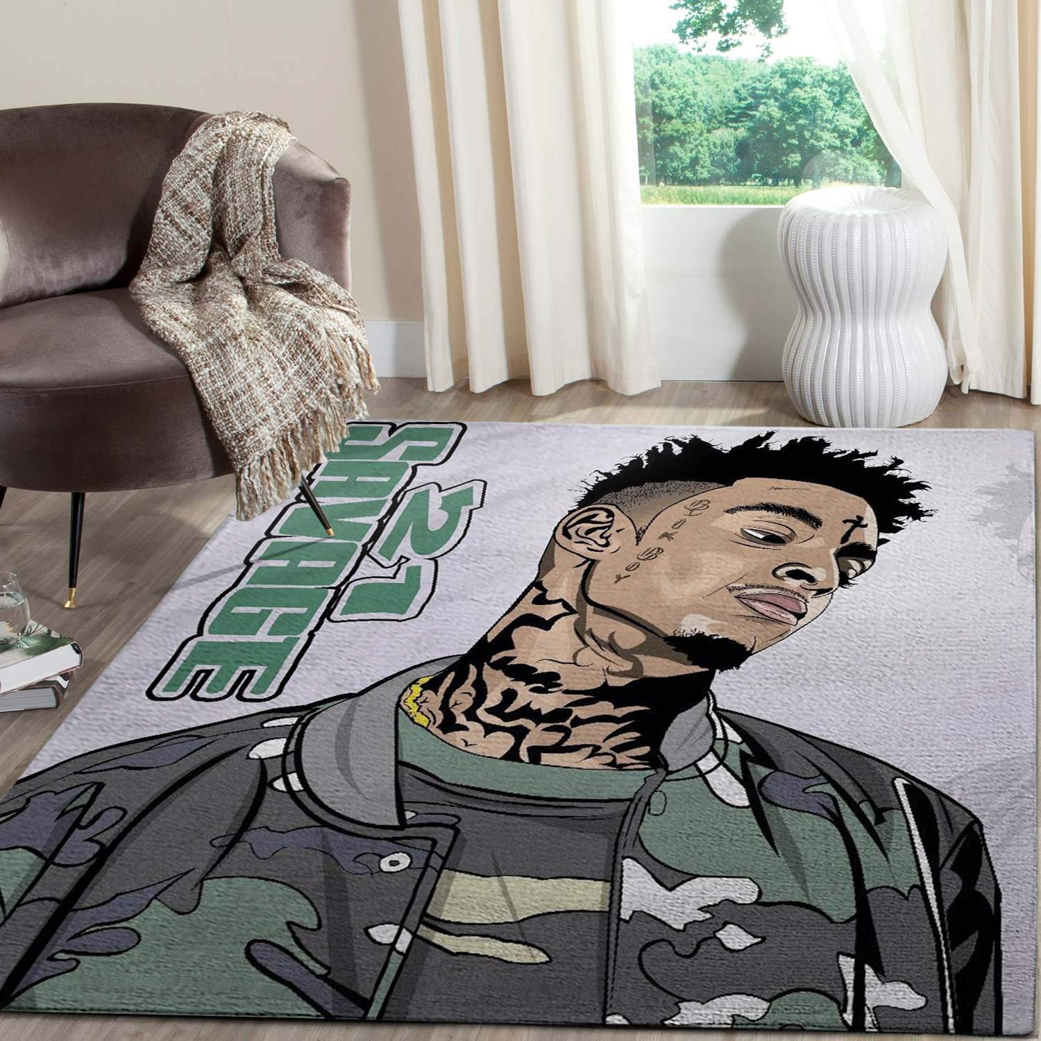 Deschea 21 Savage Rapper Area Limited Edition Rug