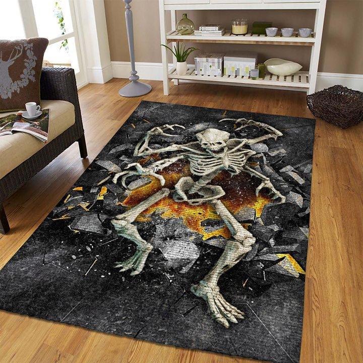 Deschea 3d Skeleton Halloween Area Limited Edition Rug