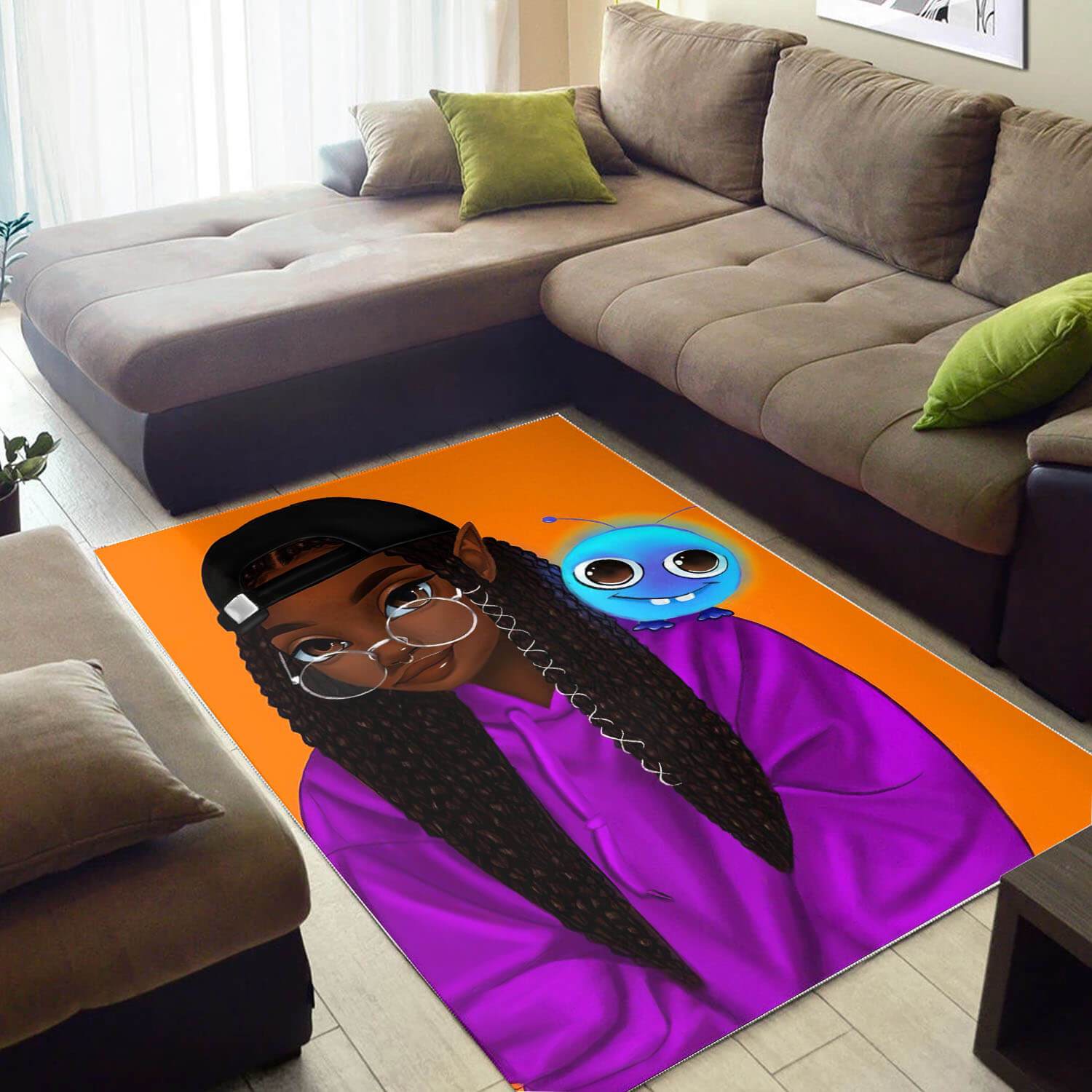 Deschea African American Beautiful Melanin Beauty Girl Style Afrocentric Themed Rug