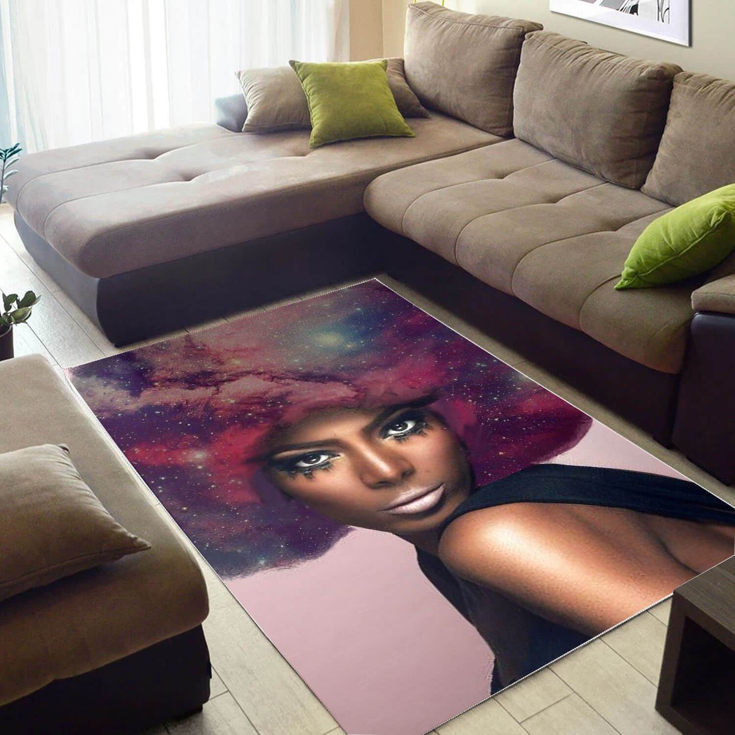 Deschea African American Pretty Melanin Black Girl Carpet Design Themed Home Rug