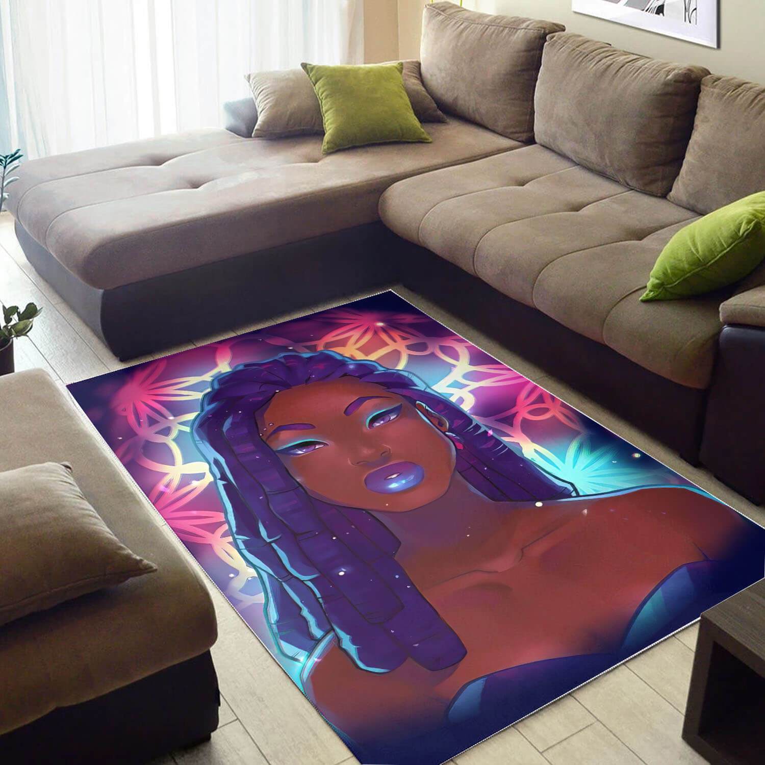 Deschea African Beautiful Black Girl Magic American Art Themed Home Rug