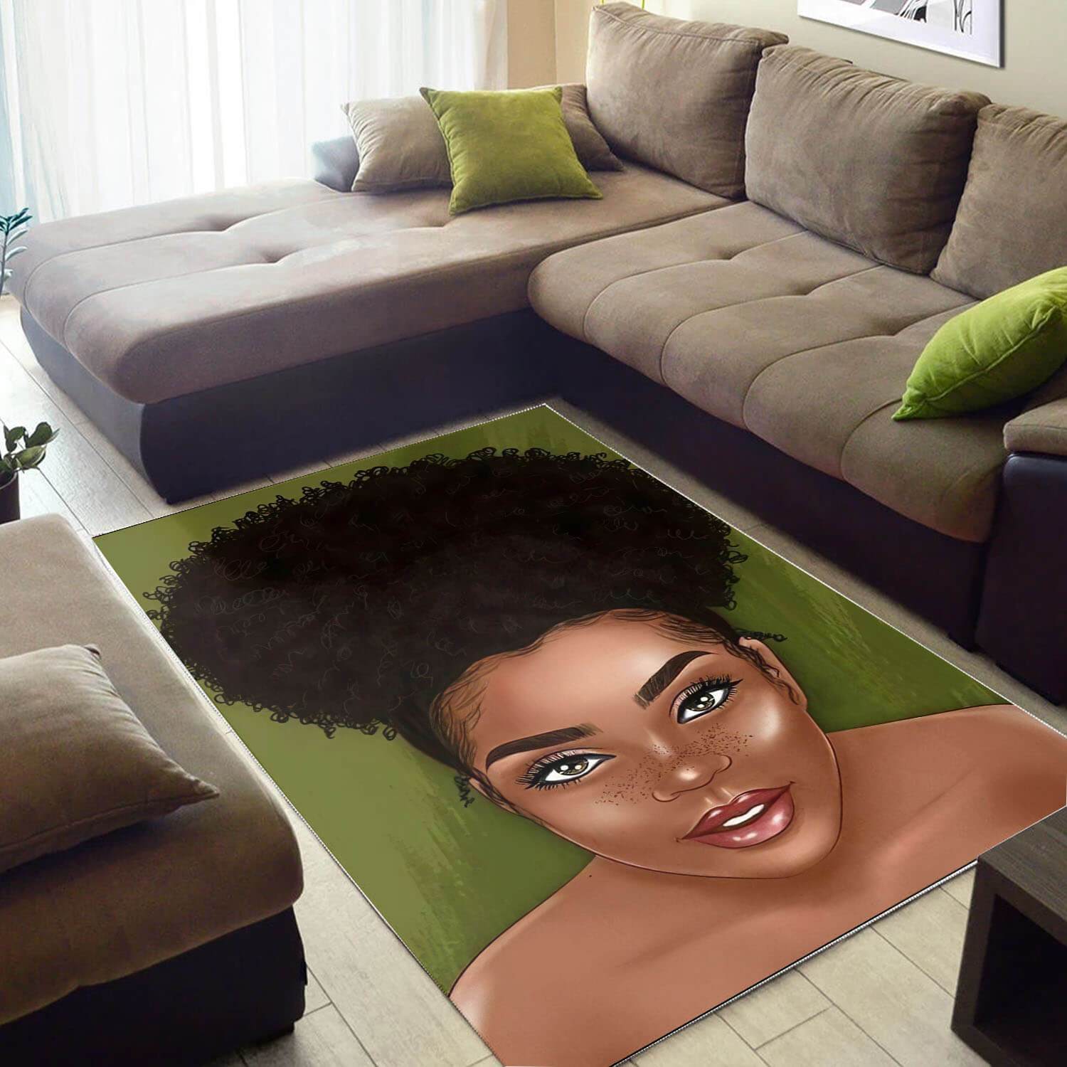 Deschea Afrocentric Pretty Melanin Woman African Style Themed Home Rug