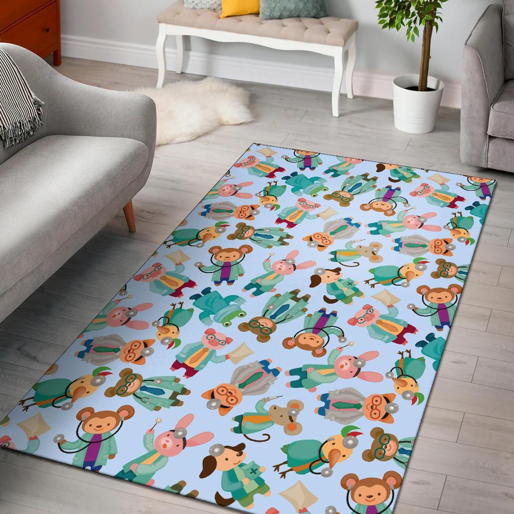 Deschea Animal Nurse Pattern Print Area Limited Edition Rug