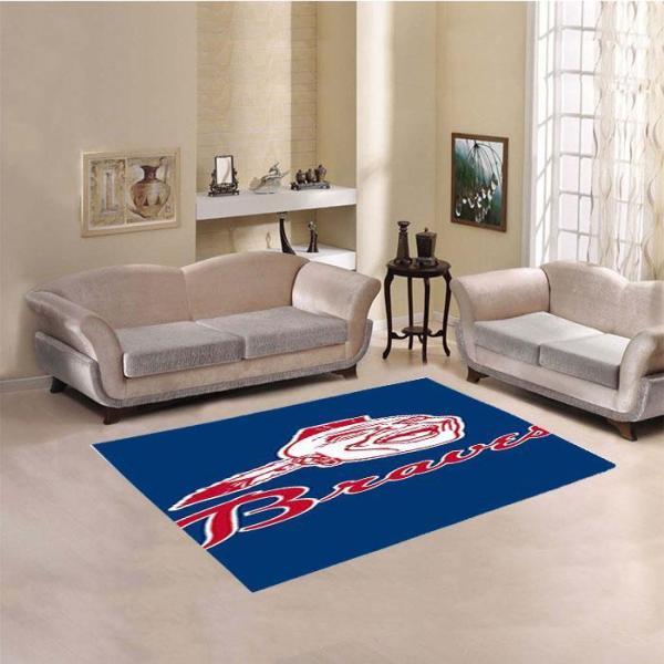 Deschea Atlanta Braves Mlb Baseball Area Limited Edition Rug