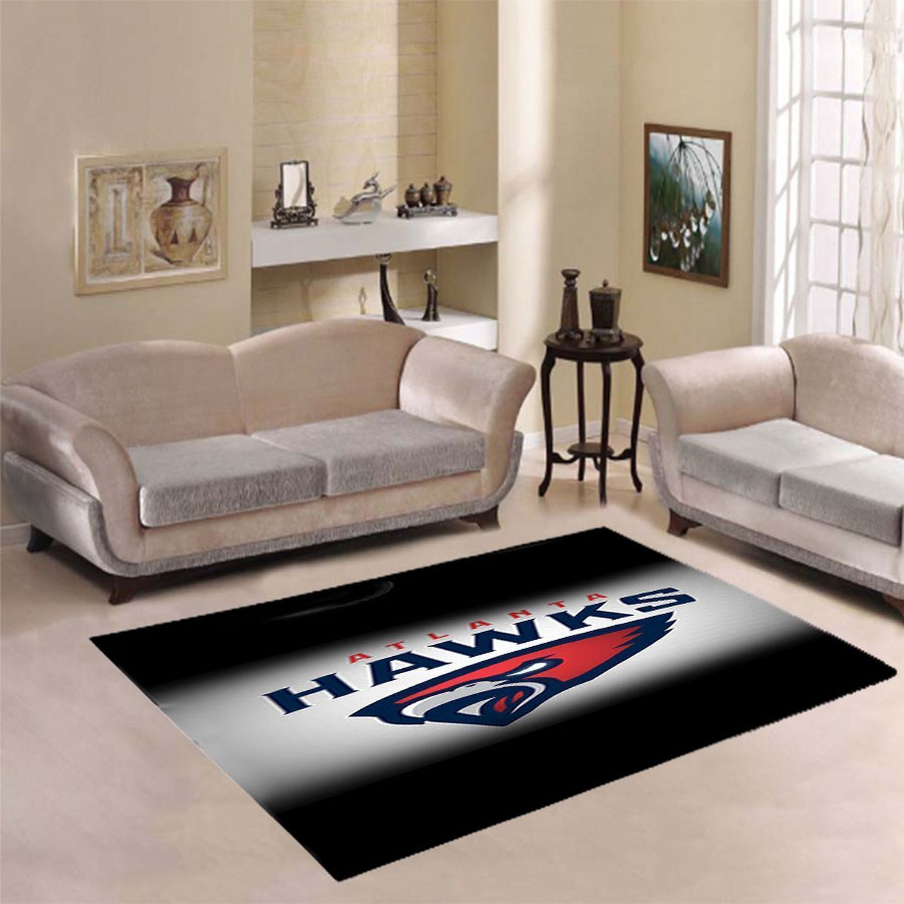 Deschea Atlanta Hawks Living Room Area Rug