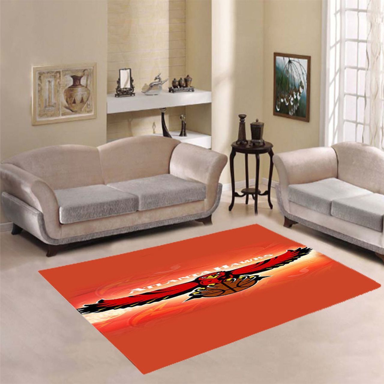 Deschea Atlanta Hawks Living Room Area Rug