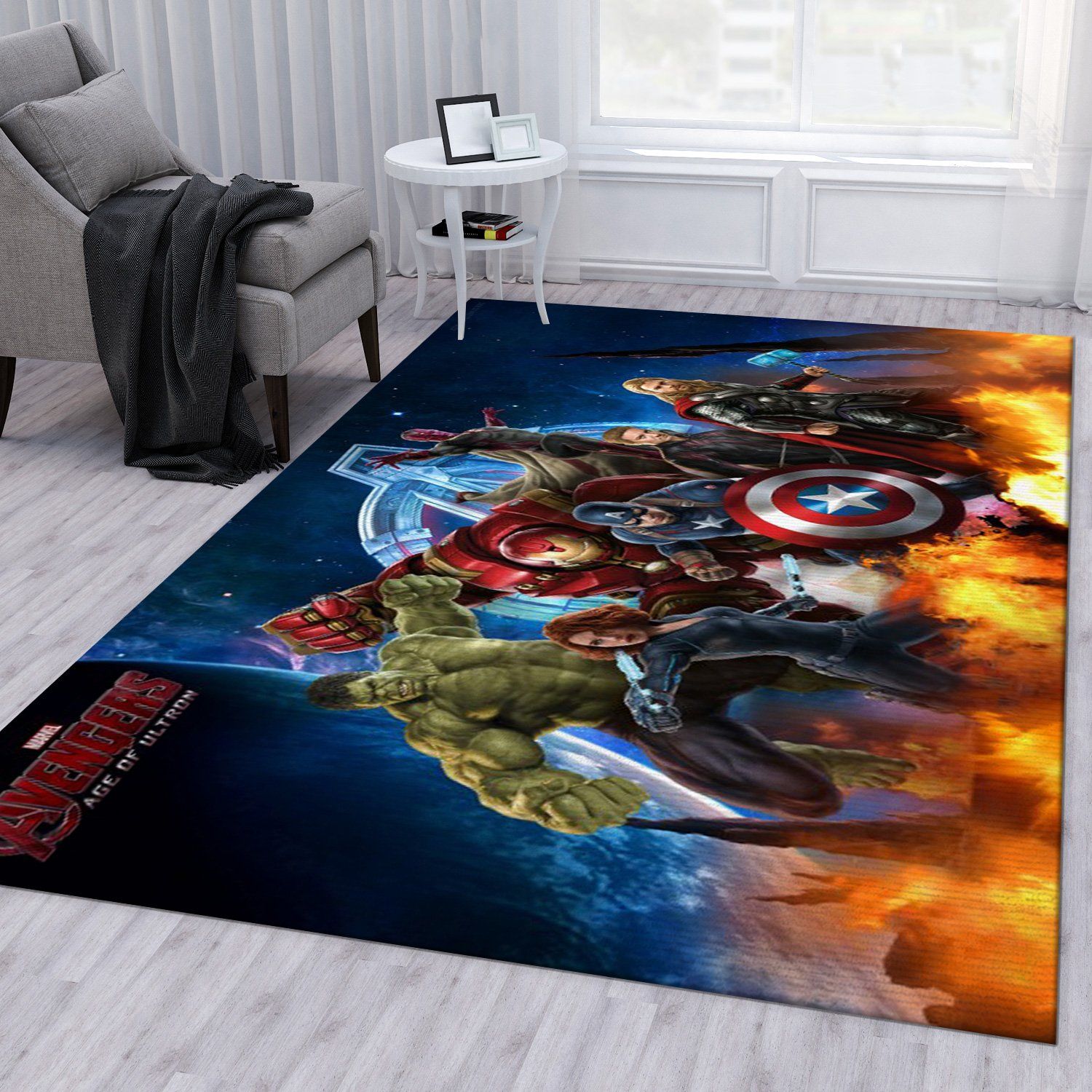 Deschea Avenger Bedroom Rug – Custom Size And Printing