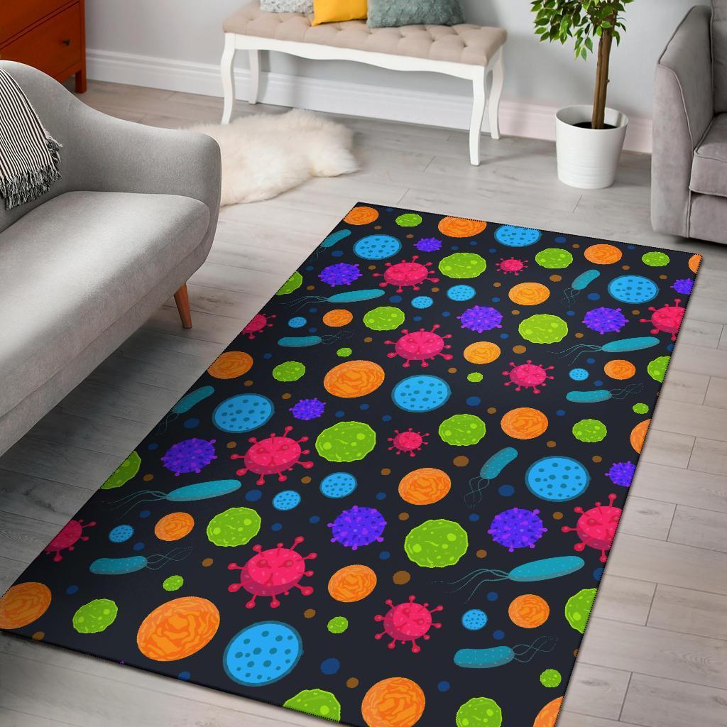 Deschea Bacteria Virus Pattern Print Area Limited Edition Rug