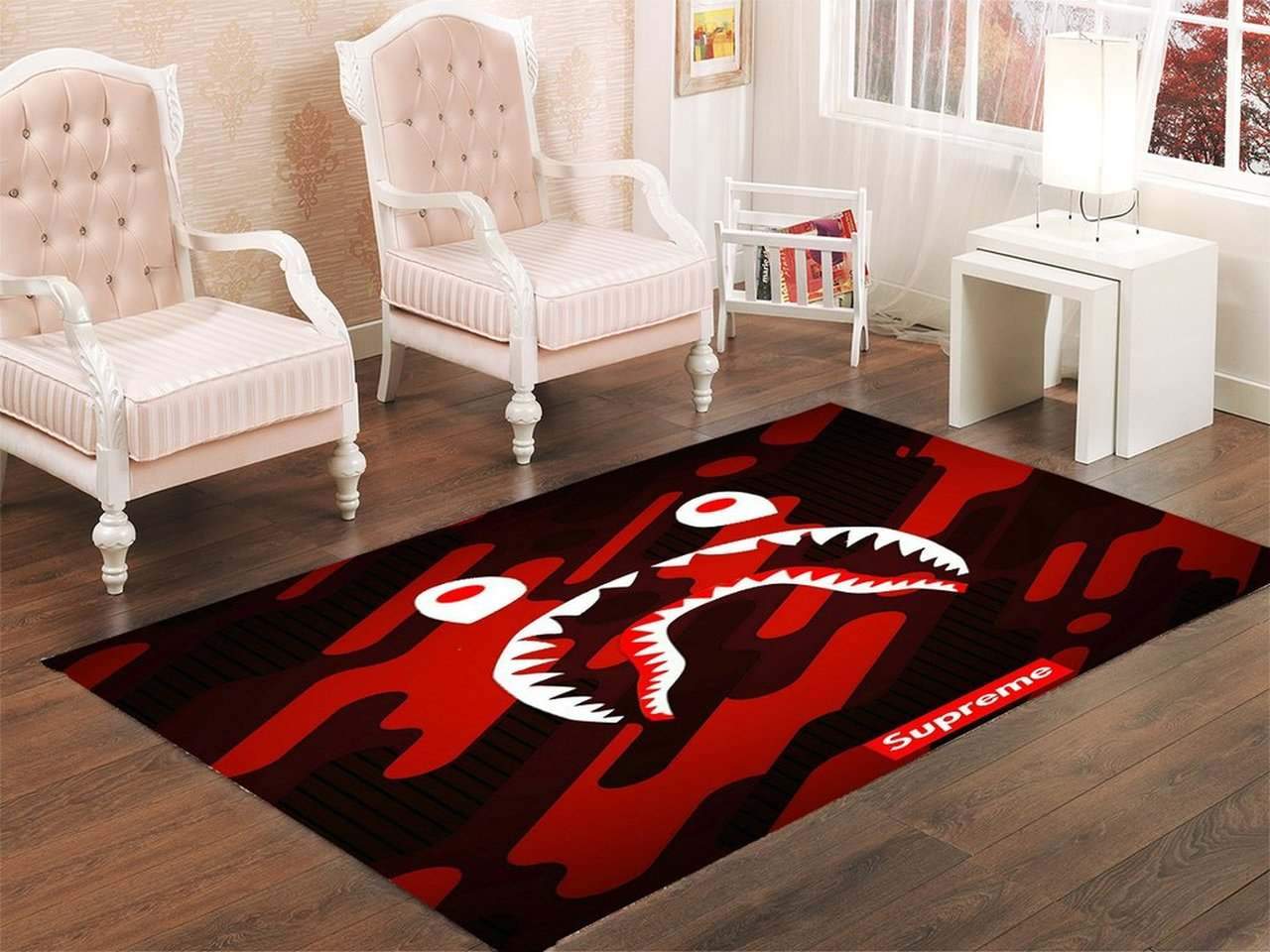 Deschea Bape Supreme Red Area Limited Edition Rug