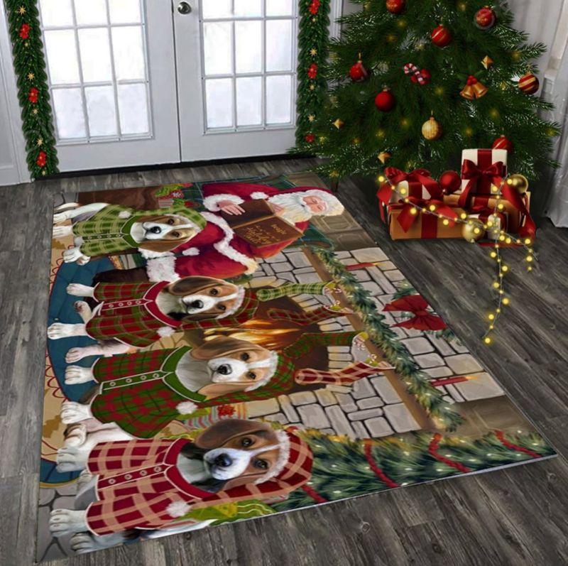 Deschea Beagle Holiday Tails Rectangle Limited Edition Rug