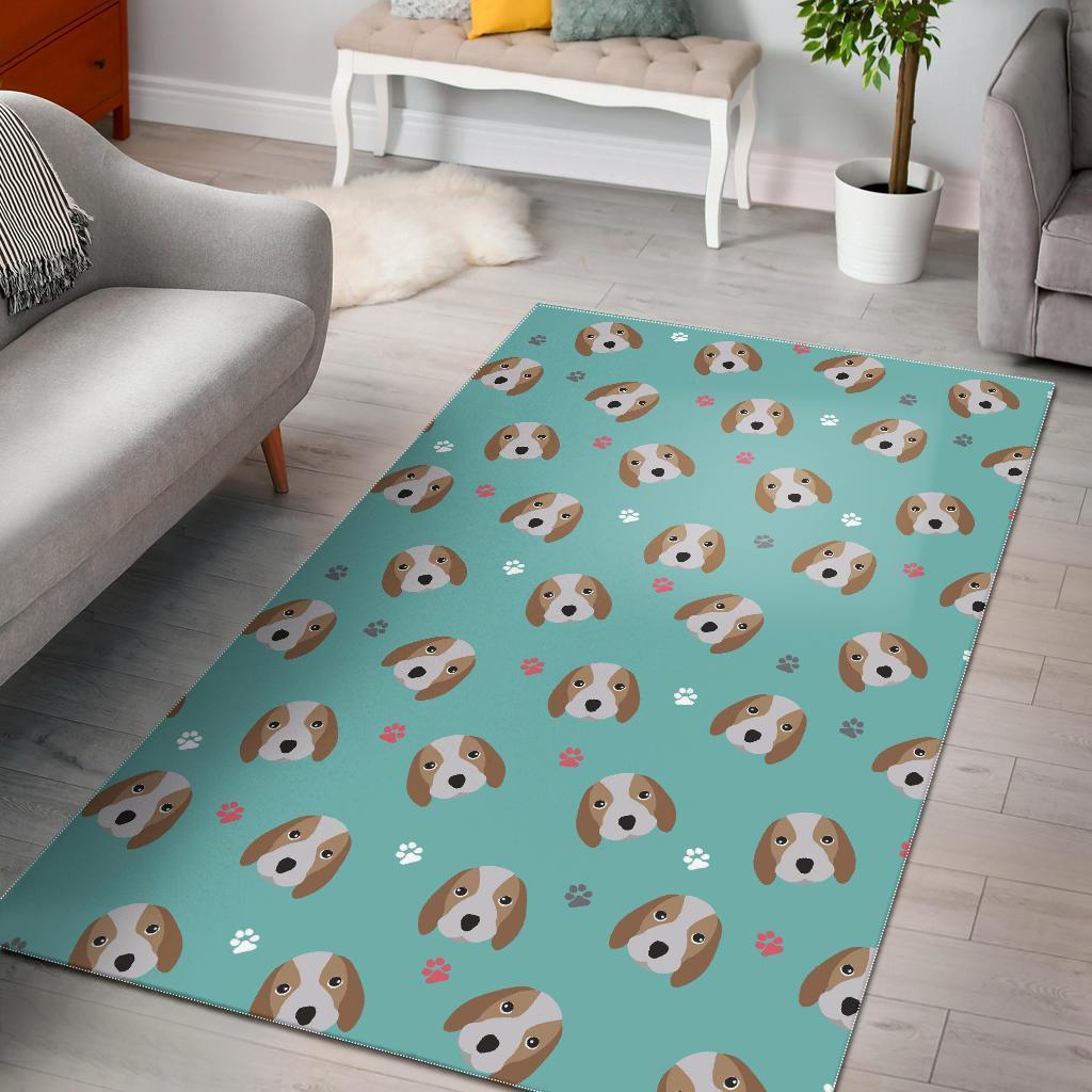 Deschea Beagle Paw Pattern Print Area Limited Edition Rug