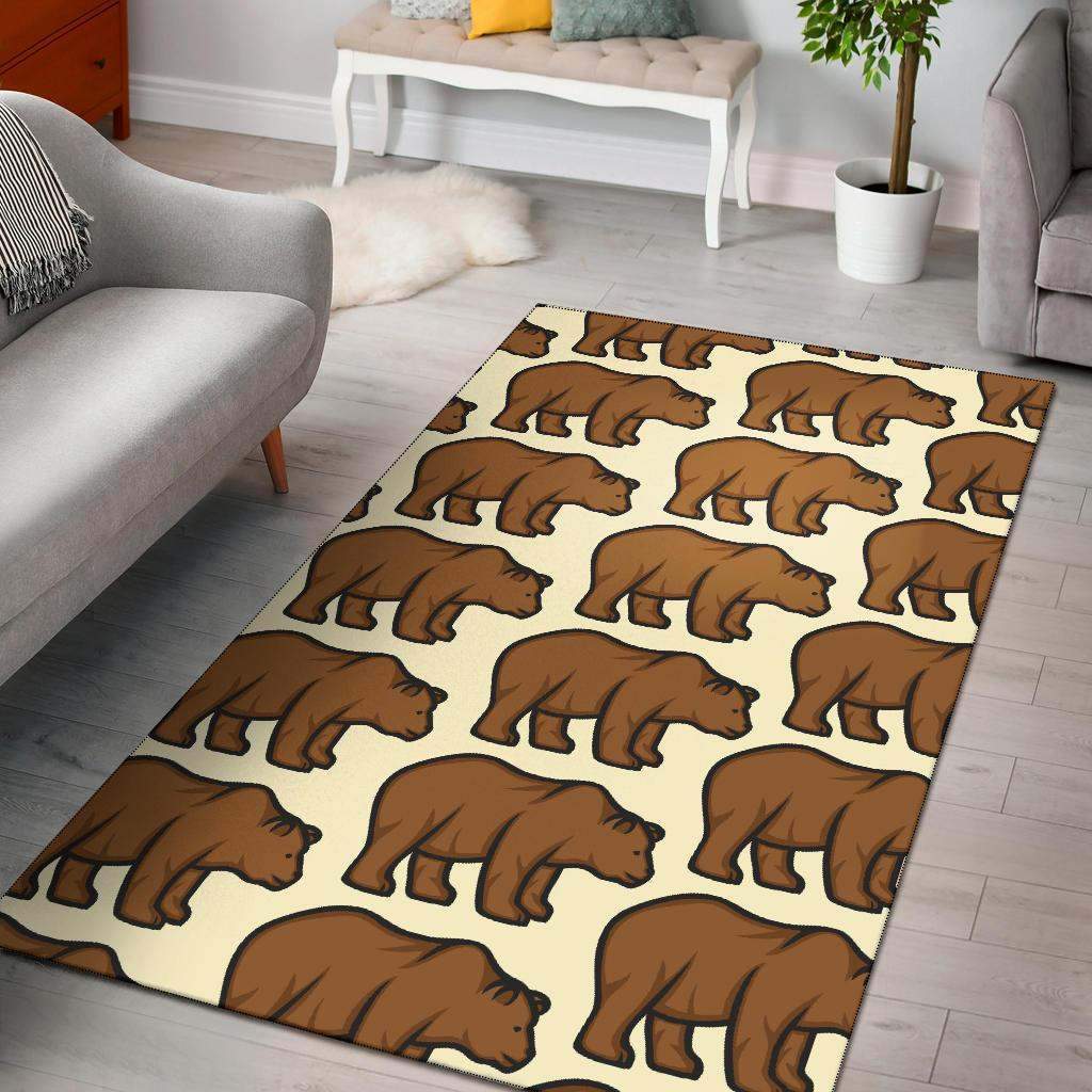 Deschea Bear Pattern Print Design Limited Edition Rug