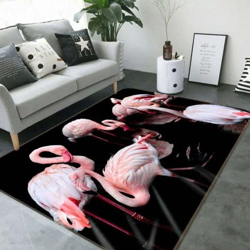 Deschea Beautiful 3d Flamingo Rectangle Limited Edition Rug