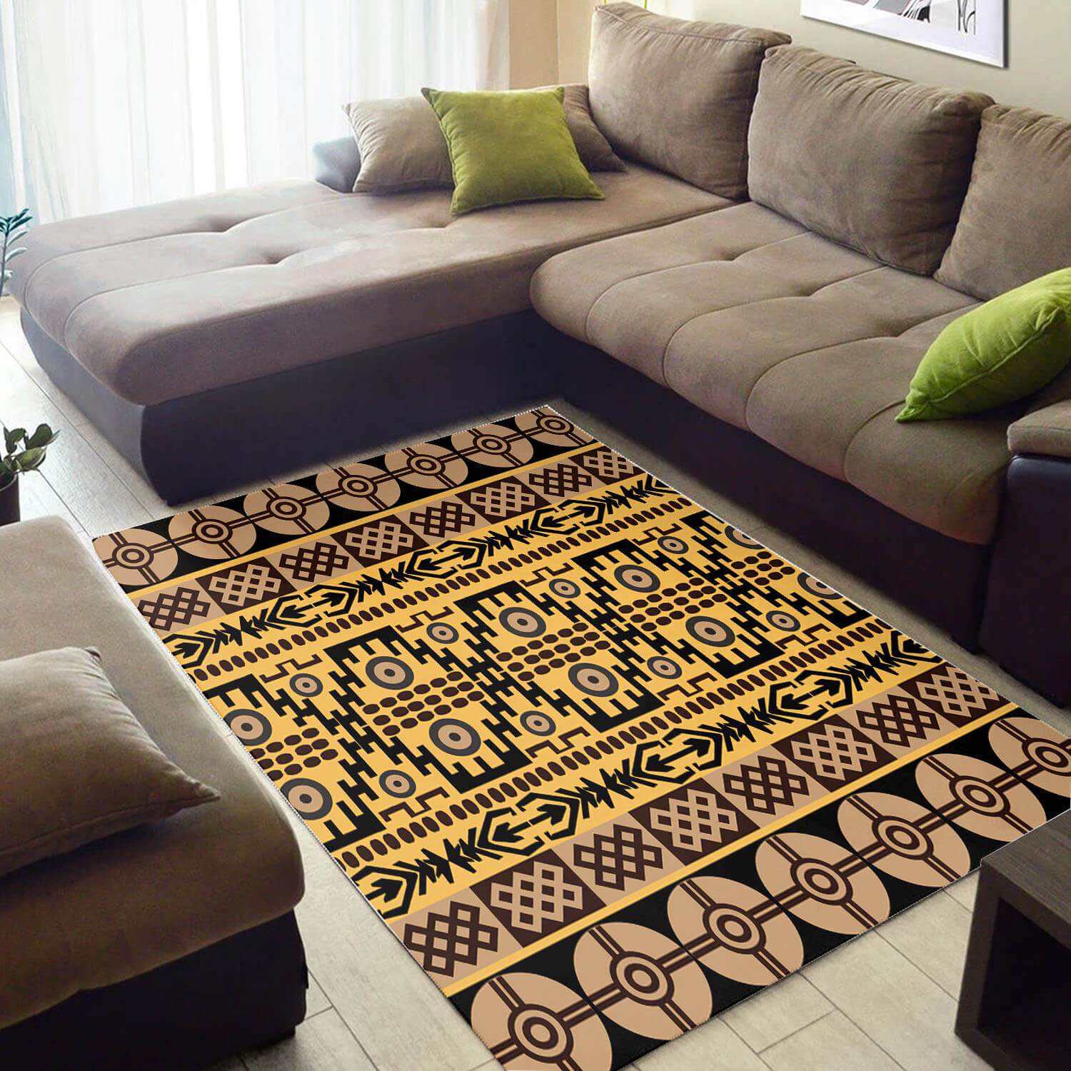 Deschea Beautiful African Style Abstract American Black Art Ethnic Seamless Pattern Floor Themed Home Rug