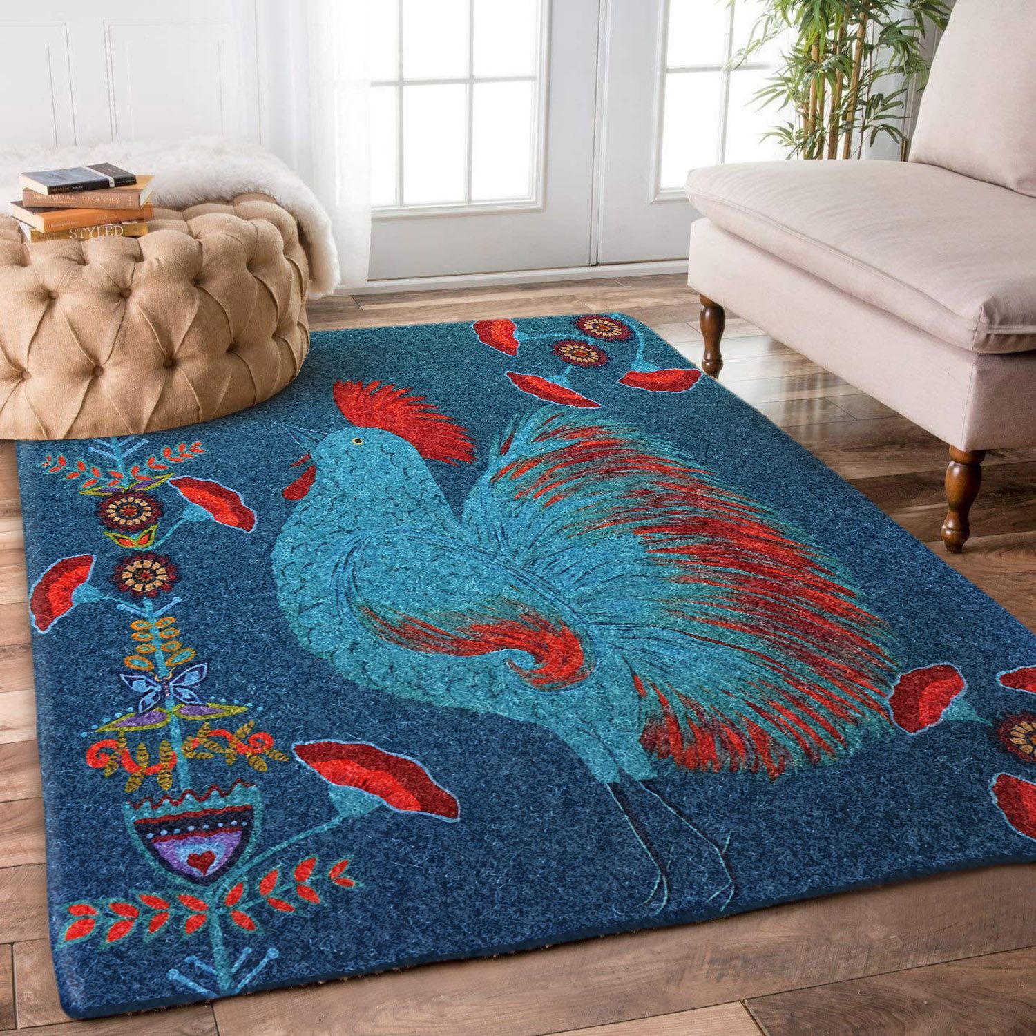 Deschea Blue Rooster VD3010032R Rug