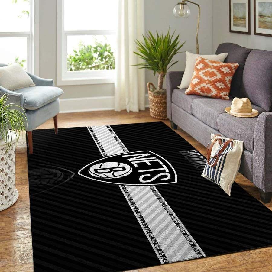 Deschea Brooklyn Nets Area Rug Nba Basketball Team Logo V4639