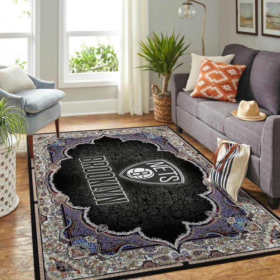 Deschea Brooklyn Nets Area Rug Nba Basketball Team Logo V4640