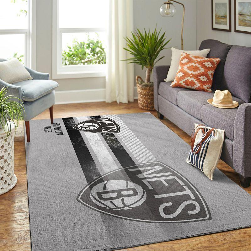 Deschea Brooklyn Nets Area Rug Nba Basketball Team Logo V4641