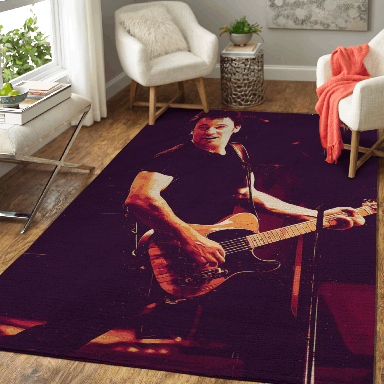 Deschea Bruce Springsteen Rock Music Art Area Rug Area