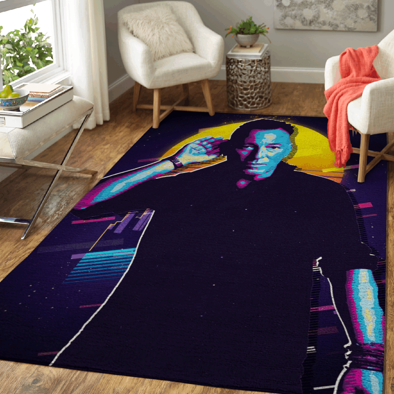 Deschea Bruce Springsteen The Boss Pop Art Area Rug Area