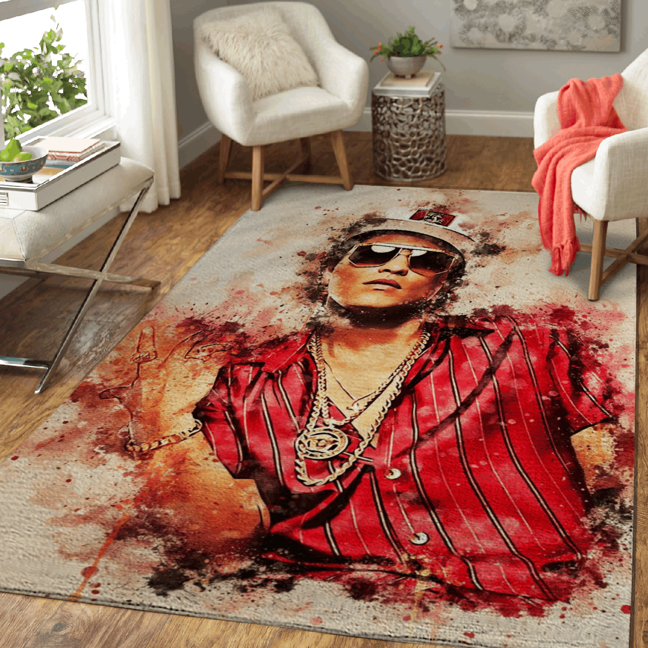 Deschea Bruno Mars American Singer Pop Art For Fans Area Rug Area