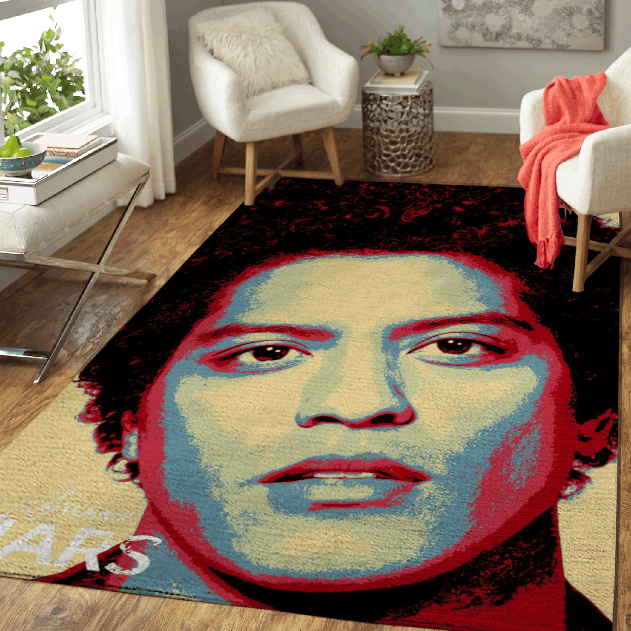 Deschea Bruno Mars Marry You Pop Art Area Rug Area