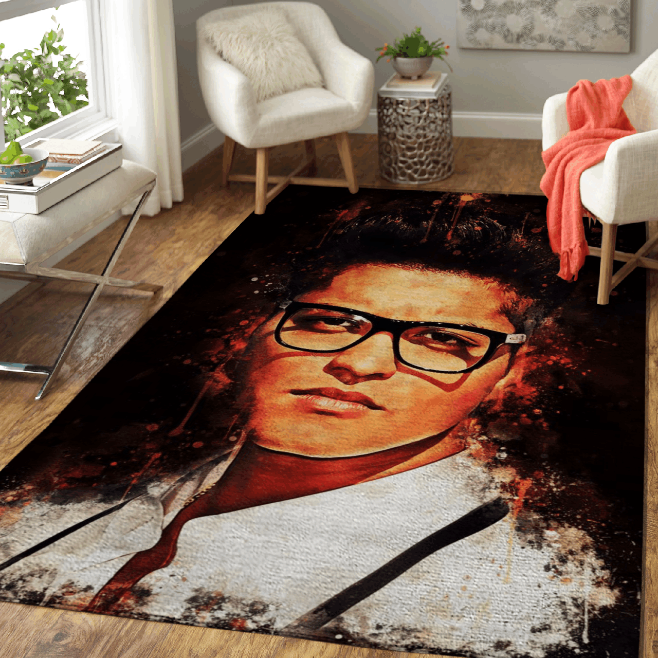 Deschea Bruno Mars Marry You Singer And Songwriter Pop Art Area Rug Area