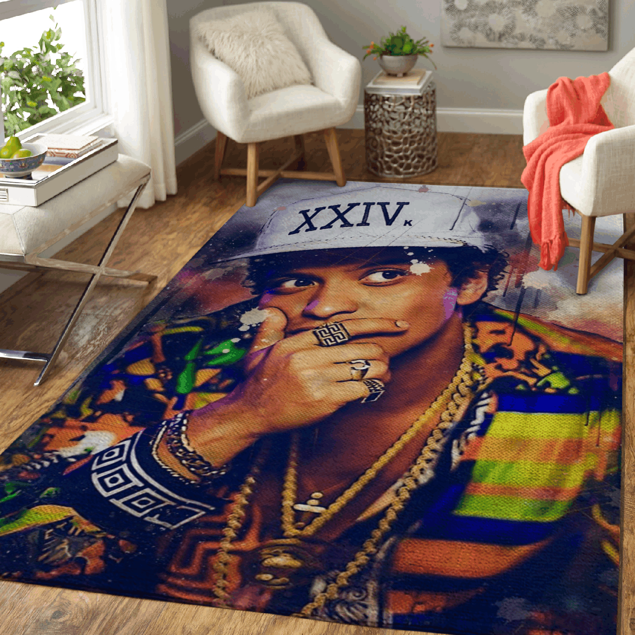 Deschea Bruno Mars Singer And Songwriter Art Area Rug Area