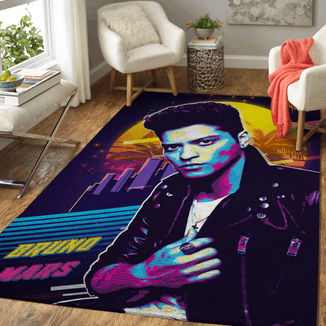 Deschea Bruno Mars Singer And Songwriter Pop Art Area Rug Area