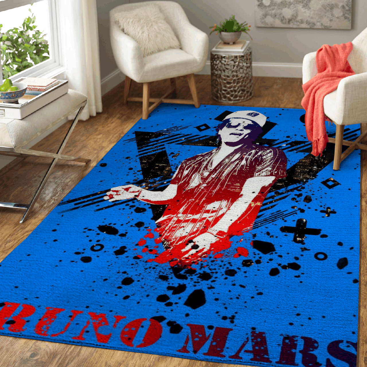 Deschea Bruno Mars Singer And Songwriter Pop Art For Fans Area Rug Area