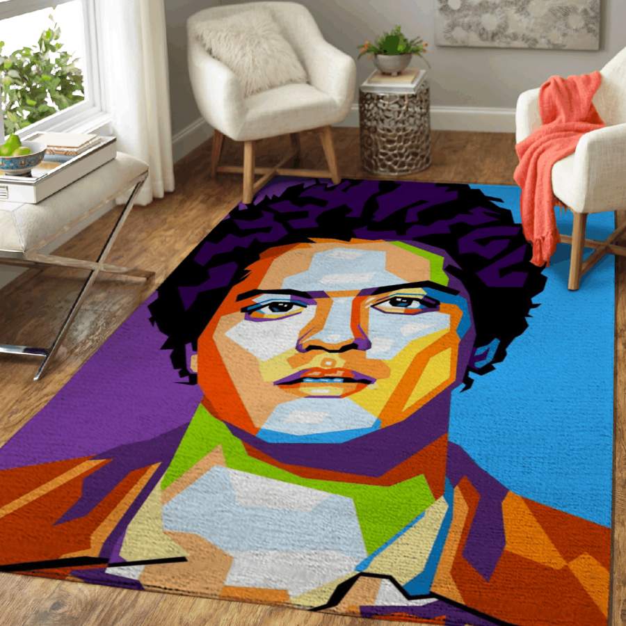 Deschea Bruno Mars Singer Peter Gene Hernandez Pop Art Area Rug