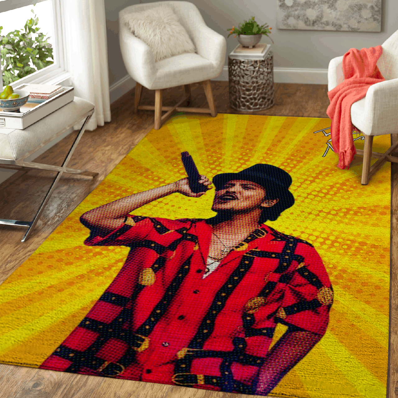 Deschea Bruno Mars Songs American Singer Pop Art For Fans Area Rug Area