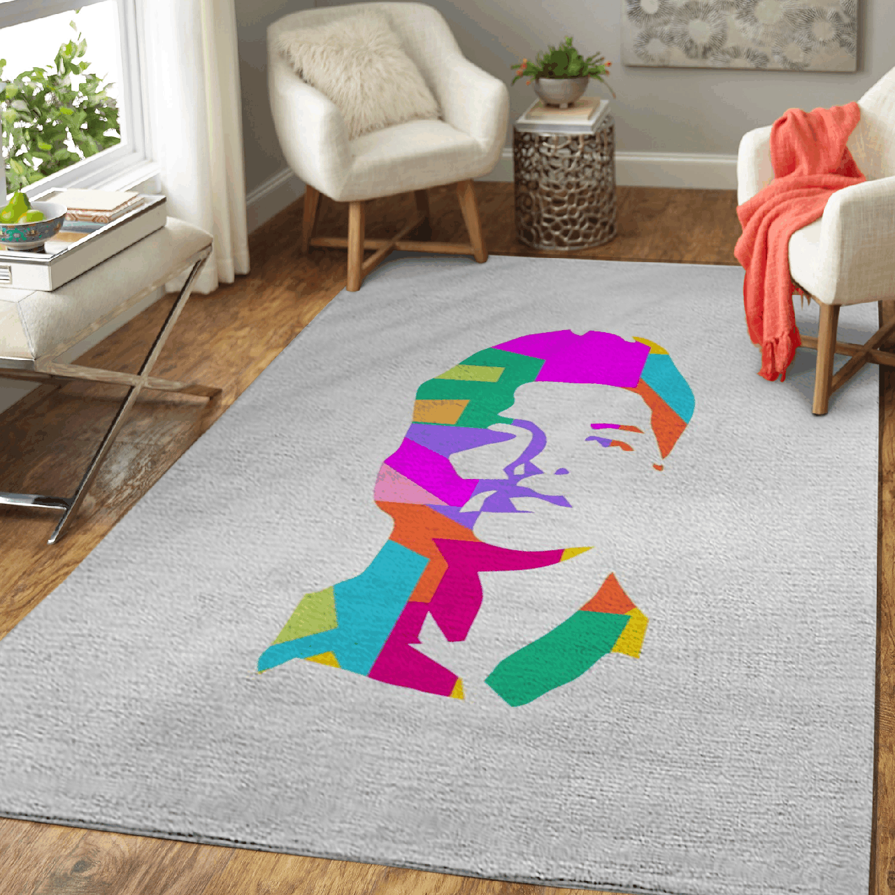 Deschea Bruno Mars Songs Pop Art Area Rug Area