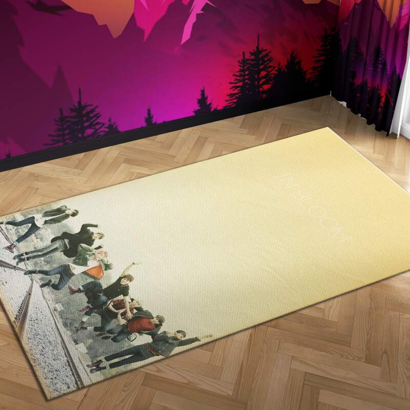 Deschea Bts In Bloom Yellow Carpet Mock Area Rug