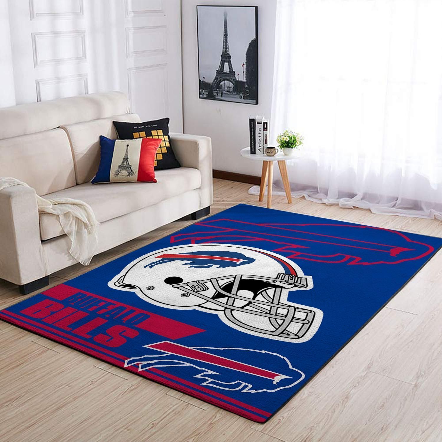 Deschea Buffalo Bills Nfl Team Logo Helmet Rectangle Area Rug Area