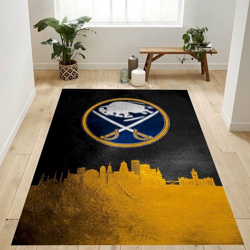 Deschea Buffalo Sabres Skyline Nfl Team Logo Rug Bedroom Rug Us Gift Buf