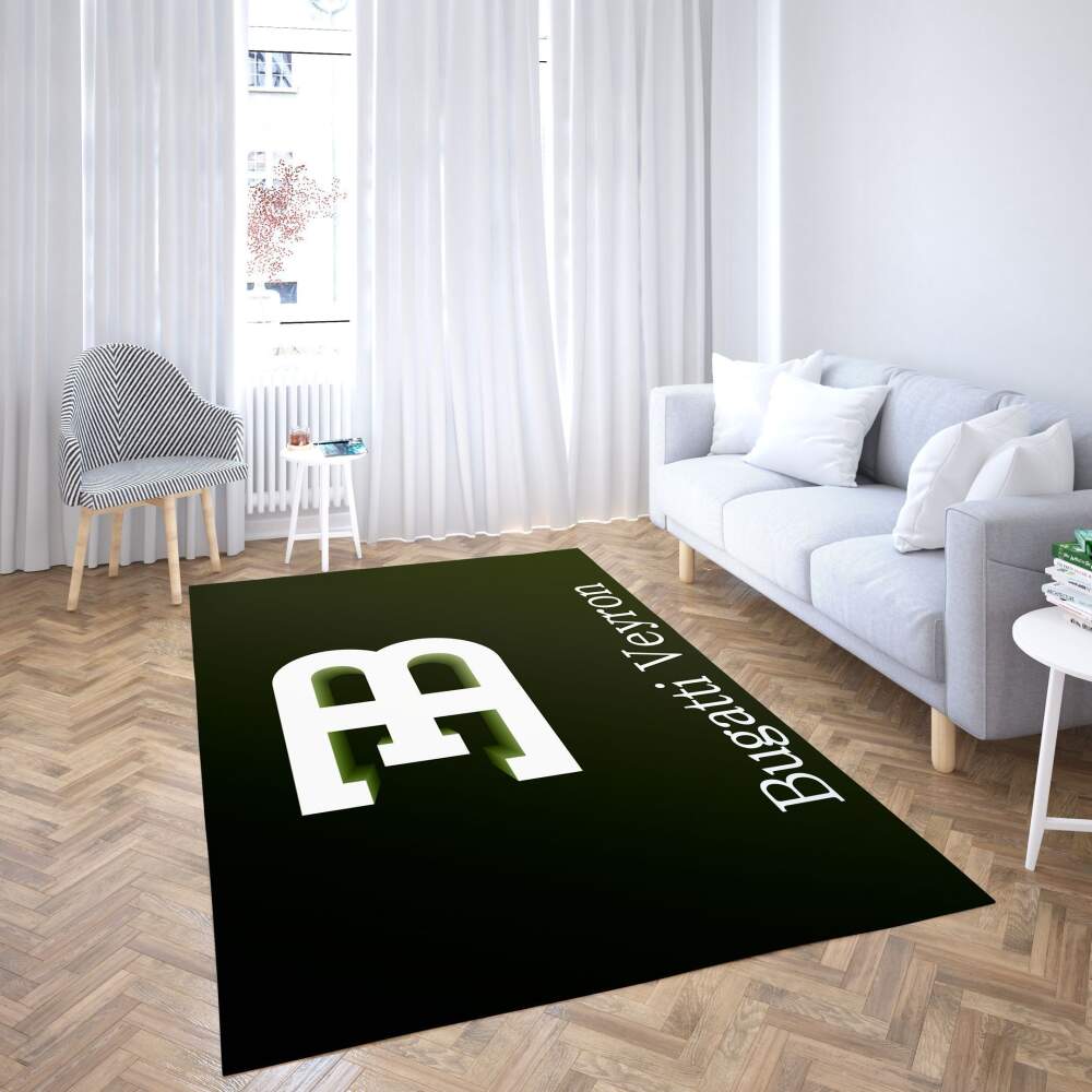 Deschea Bugatti Logo Area Rug Black