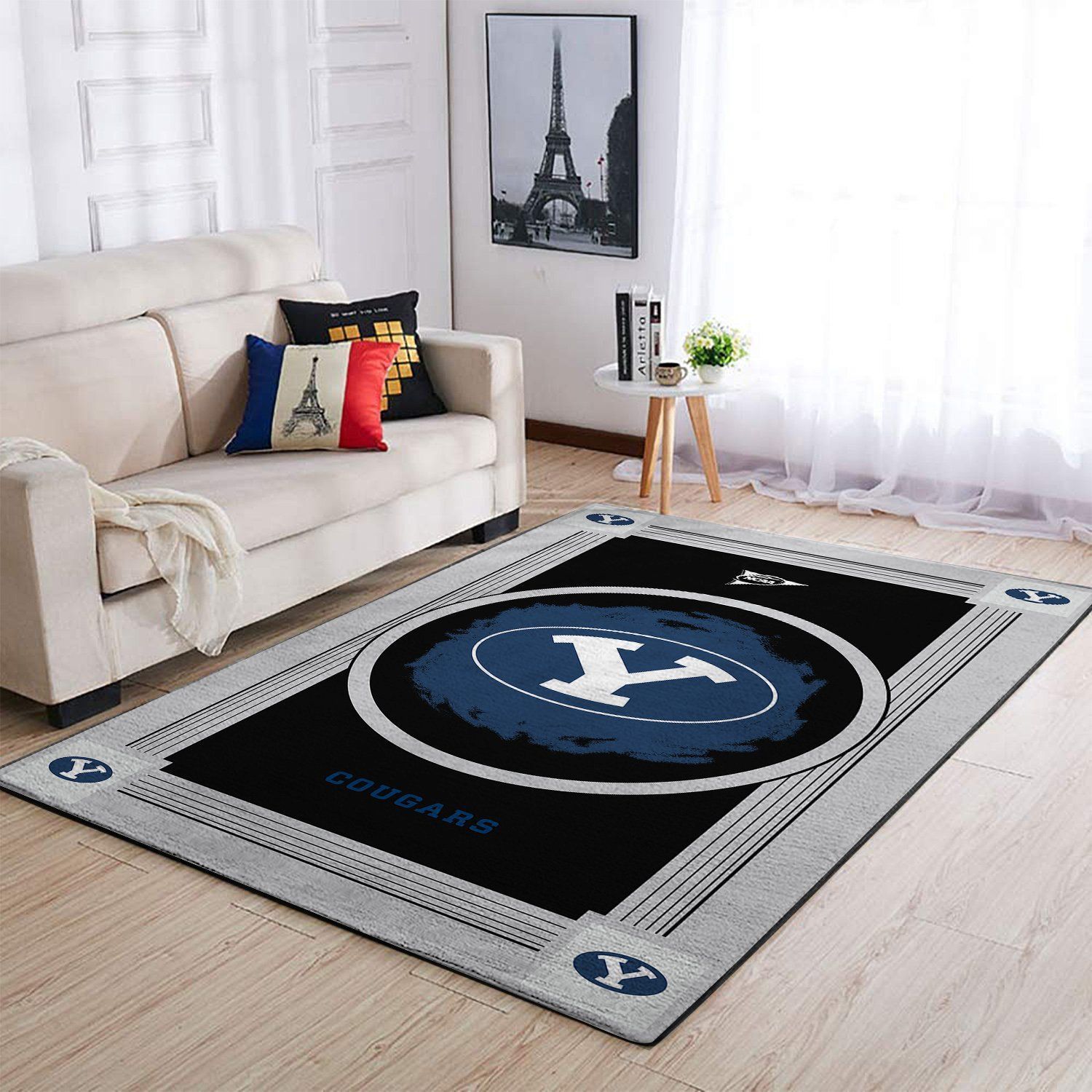 Deschea Byu Cougars Ncaa Area Rugs Team Logo